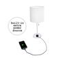 LimeLights White Stick Lamp wCharging Outlet/White Shade-Set of 2 - image 6