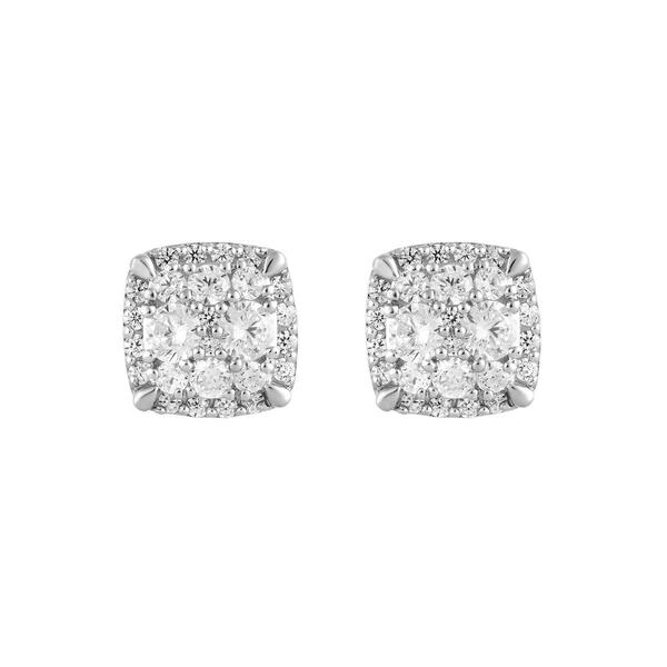 Nova Star&#174; Sterling Silver Lab Grown Diamond Stud Earrings