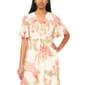 Womens MSK Short Flutter Sleeve Surplice Neck Floral Midi Dress - image 4