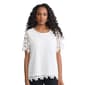 Womens Jones New York Short Sleeve All Over Daisy Lace Blouse - image 1