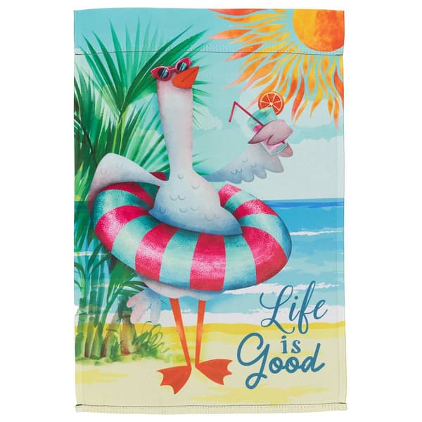 Northlight Seasonal Beach Duck Life Is Good Garden Flag - image 