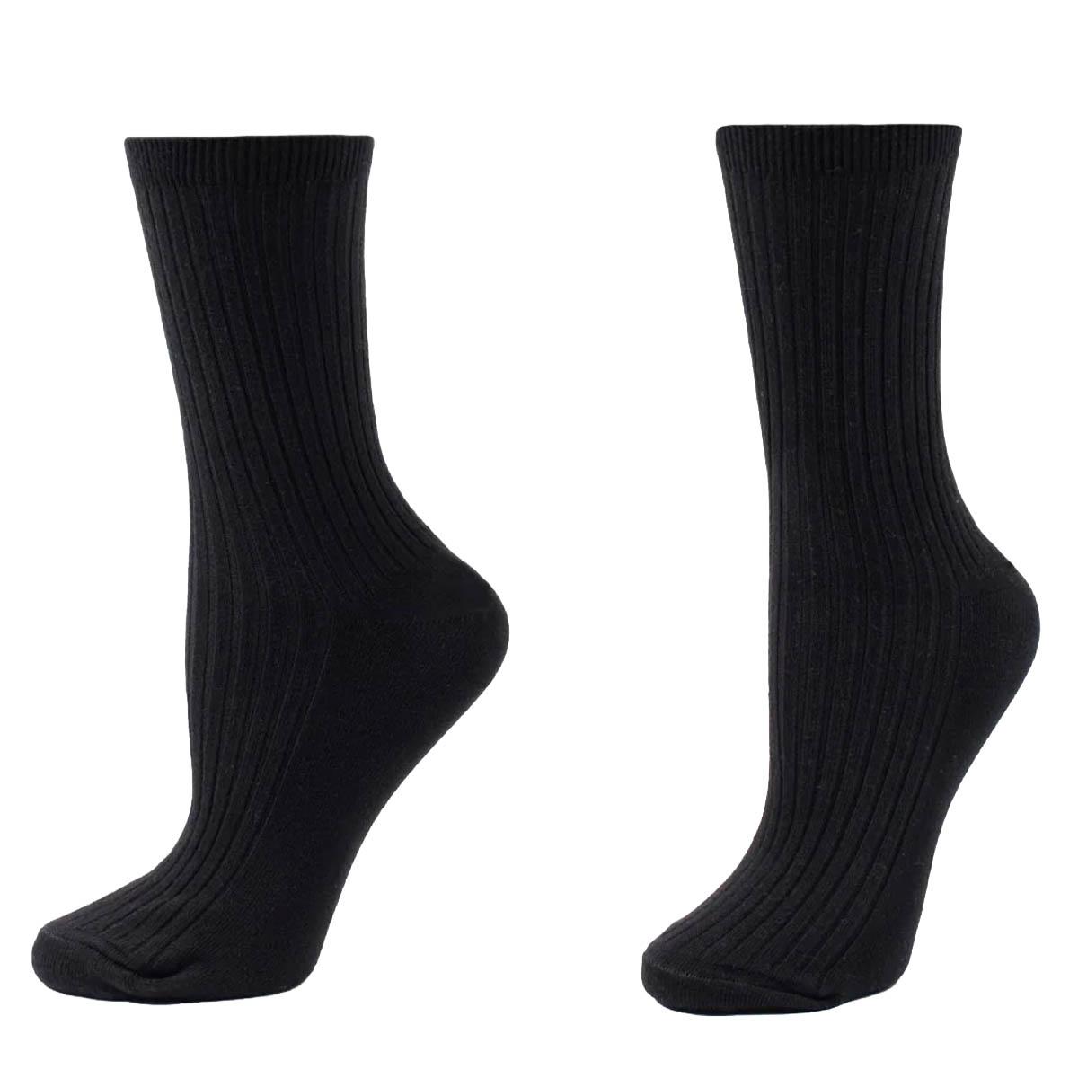 Womens HUE®  Cotton Rib Crew Socks