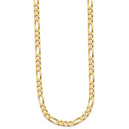 Gold Plated over Sterling Silver Square Figaro Chain Necklace