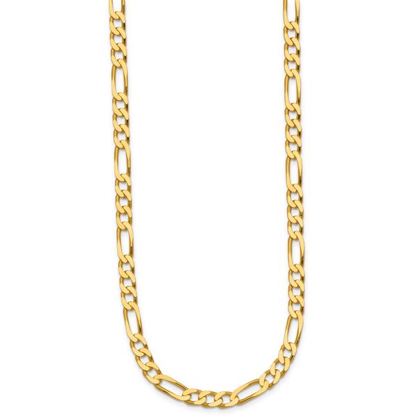 Gold Plated over Sterling Silver Square Figaro Chain Necklace