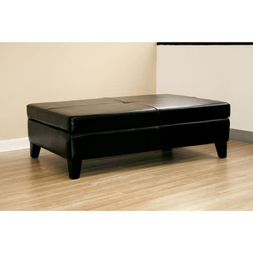 Baxton Studio Leather Storage Cocktail Ottoman