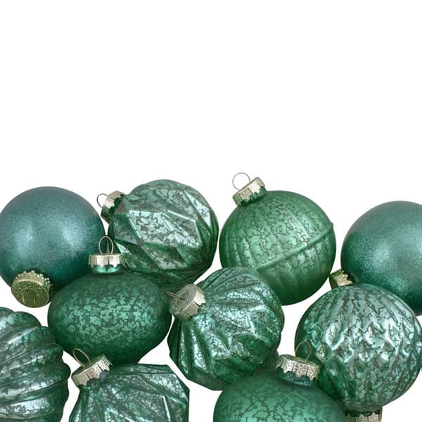 Northlight 12ct. Green Finial & Glass Ball Christmas Ornaments
