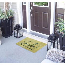 J&V Textiles Smile! You''re On Camera Outdoor Coir Doormat