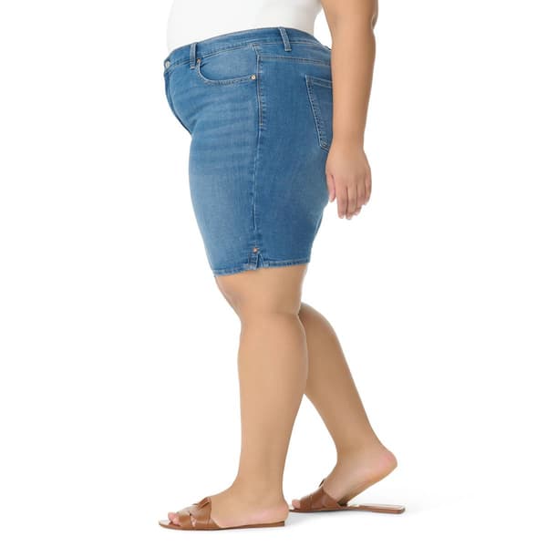Plus Size Gloria Vanderbilt Amanda Bermuda Denim Shorts w/ Slit