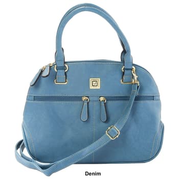 Stone Mountain Crunch Leather Domed Satchel - Boscov's