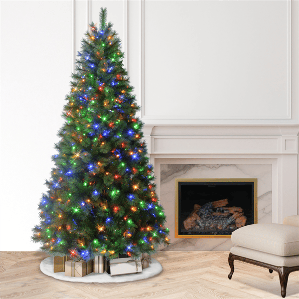Puleo International 7.5ft. Pre-Lit Wyoming Pine Christmas Tree