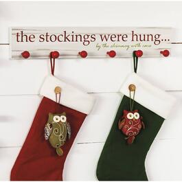 Evergreen The Stockings Were Hung Wooden Sign with 6 Posts