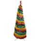 Northlight 4ft. Pre-Lit Rainbow Tinsel Pop-Up Christmas Tree - image 1
