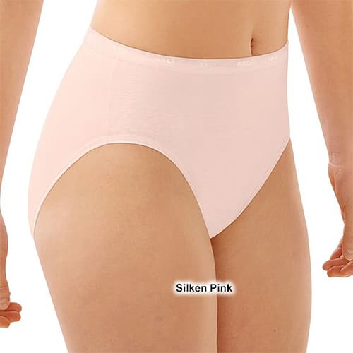 Womens Bali Full Cut Fit Cotton High Cut Panties DFFF62