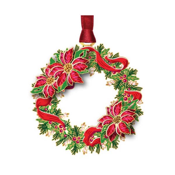 Beacon Design Poinsettia Wreath Ornament - image 