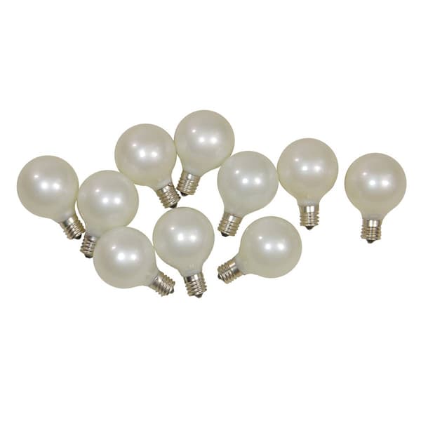 Northlight Seasonal 10pk. Pearl White G50 Globe Replacement Bulbs