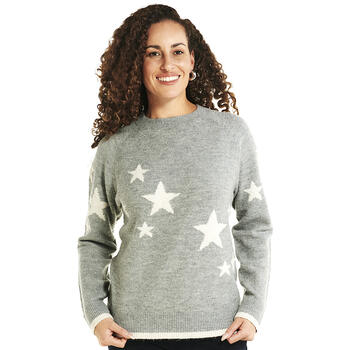 Petite Erika Long Sleeve Star Intarsia Sweater - Boscov's