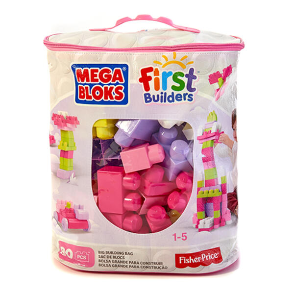 Mega Bloks By Fisher-Price(R) 80pc. Building Bag - Pink - image 