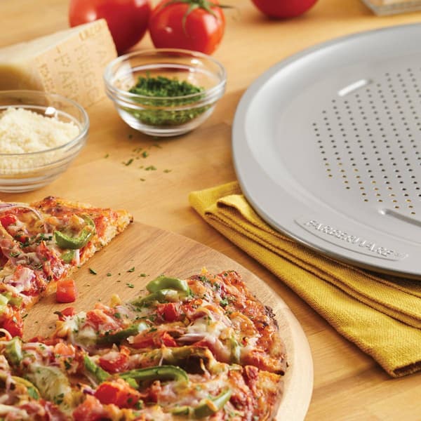 Farberware&#174; 15.5in. GoldenBake Non-Stick Perforated Pizza Pan