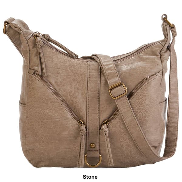 Bueno Curved Pocket Croc D/E Hobo