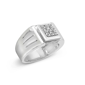 Mens Haus of Brilliance Diamond Miracle-Set Ridged Band Ring - image 3