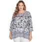 Women''s Ruby Rd. Larky Lark Floral Ombre Border Sublimation Knit - image 1