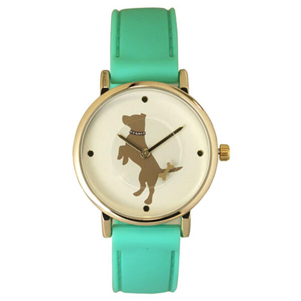 Womens Olivia Pratt Dog & Bone Silicone Watch - 16765MINT - image 
