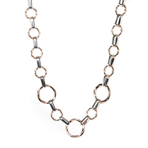 Wearable Art Silver & Rose Gold-Tone Link Chain Necklace