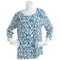Womens Emily Daniels 3/4 Sleeve Ikat Print Scoop Neck Top - image 1