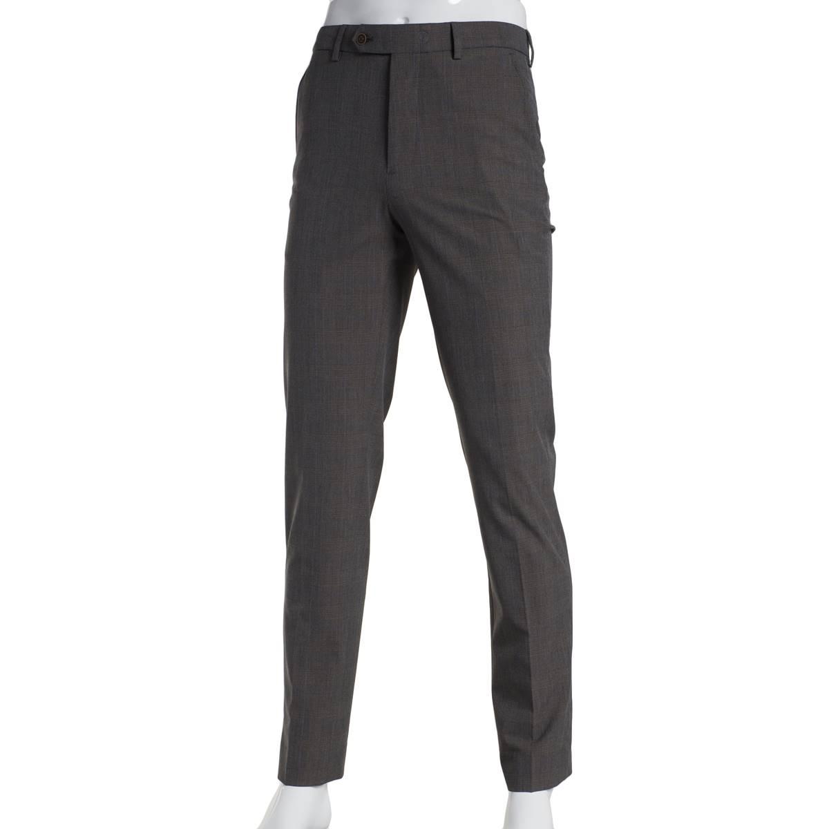 Mens Vince Camuto Plaid Slim Fit Dress Pants - Grey