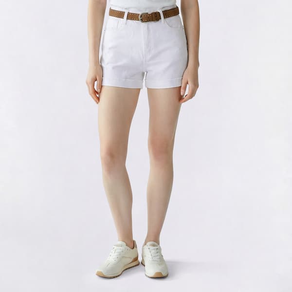 Juniors Wallflower Fearless Curvy High Rise Belted Shorts - image 