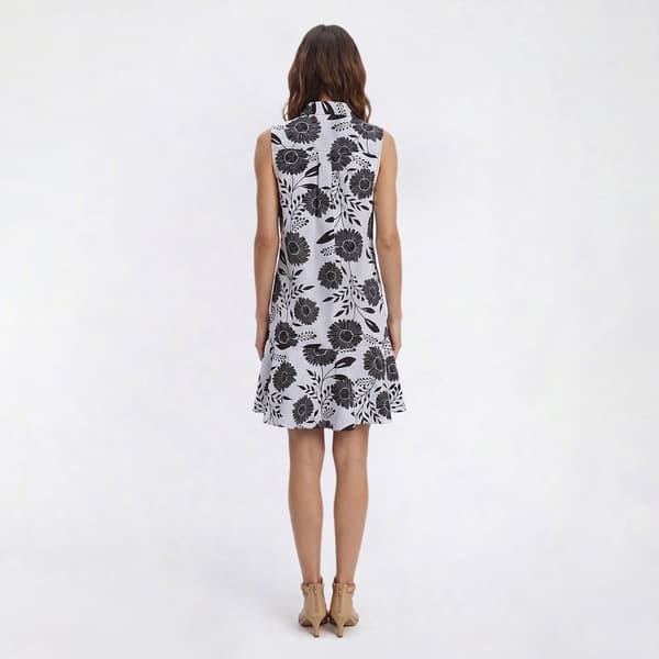 Womens Emma & Michele Sunflower Poplin Ruffle Hem Shift Dress