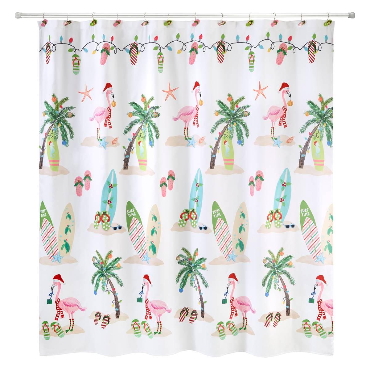 Avanti Flamingo Jingle Shower Curtain