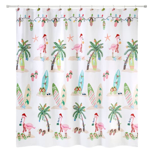 Avanti Flamingo Jingle Shower Curtain - image 