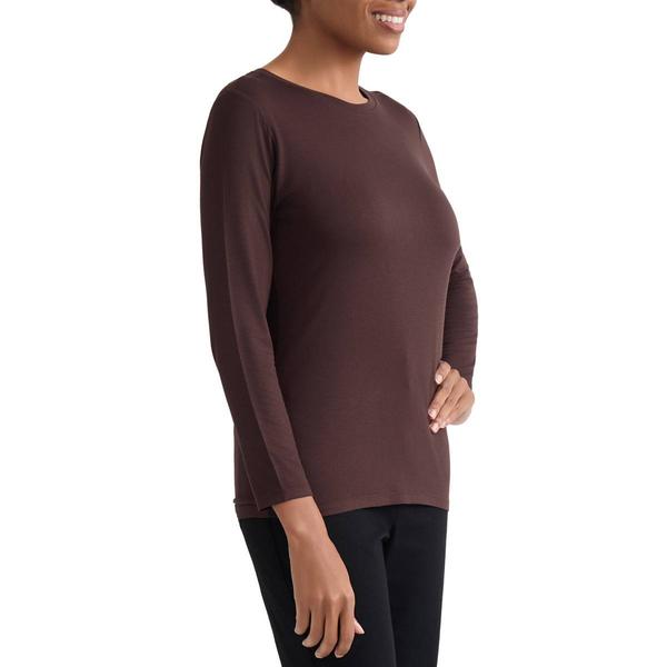 Womens Jones New York Long Sleeve Seamless Knit Tee