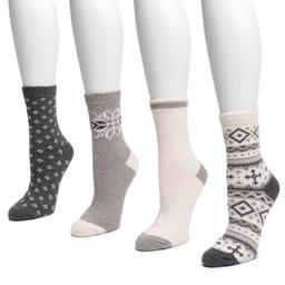 Womens Muk Luks 4Pk Boot Socks