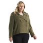 Plus Size Rafaella(R) Washer Crepe Cropped Trench Jacket - image 1