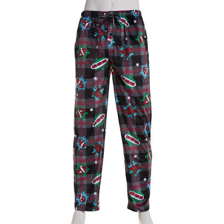 Mens Marvel Spider-Man Festive Plaid Pajama Pants