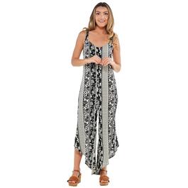 Womens Absolutely Famous Floral Cage Back Challis Jumpsuit