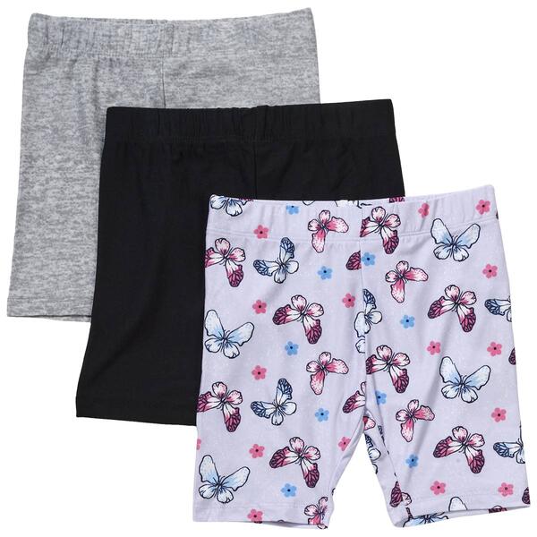 Girls &#40;4-6x&#41; Star Ride&#40;R&#41; 3pk. Butterfly & Solid Bike Shorts - image 