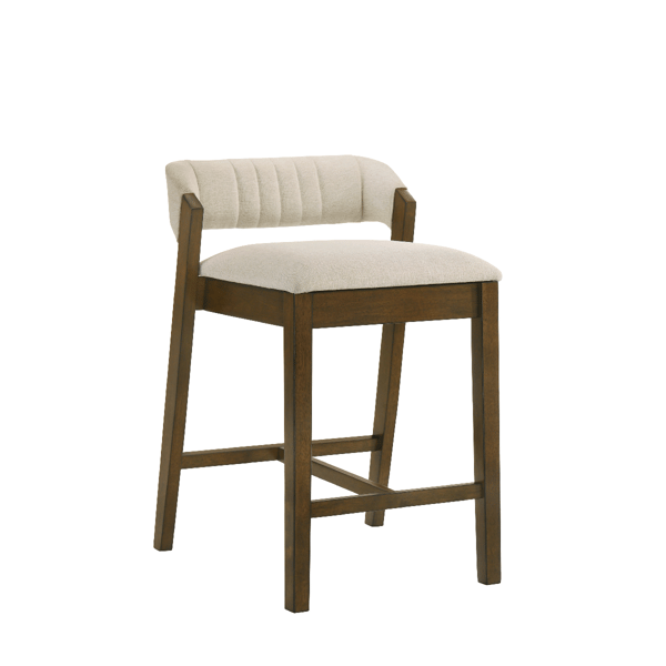 Armen Living Landyn 26in. Ecru Fabric Counter Height Barstool - image 