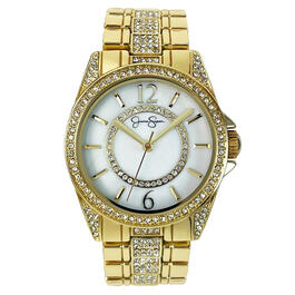 Womens Jessica Simpson Gold-Tone Crystal Watch - JS0033GD
