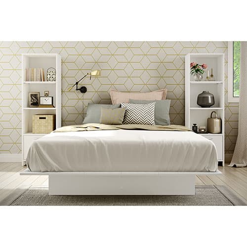 South Shore Step One 3 Shelf Bookcase with Door-Pure White
