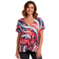 Womens Thomas & Olivia Dolman Sleeve Star V-Neck Tee - image 1
