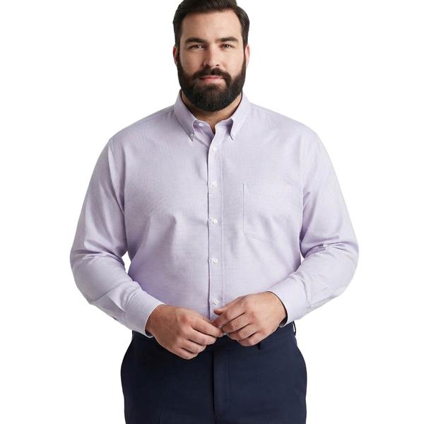 Mens Big & Tall Christian Aujard Button Down Plaid Dress Shirt - image 
