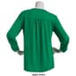 Womens Kasper Solid 3/4 Tab Sleeve V-Neck Henley Tee - image 8