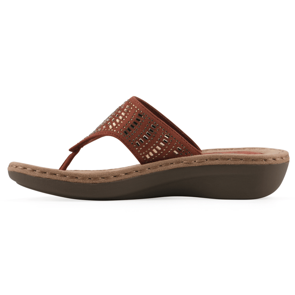 Womens Cliffs by White Mountain Cienna Memory Foam Thong Sandals