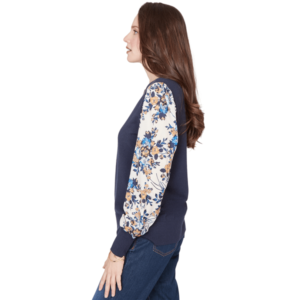 Womens Emaline Golden Nautica Floral Long Sleeve Sweater