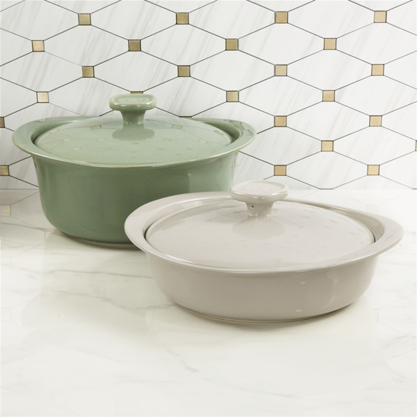 BergHOFF Balance 4pc. Stone Casserole Set With Stone Cover - image 