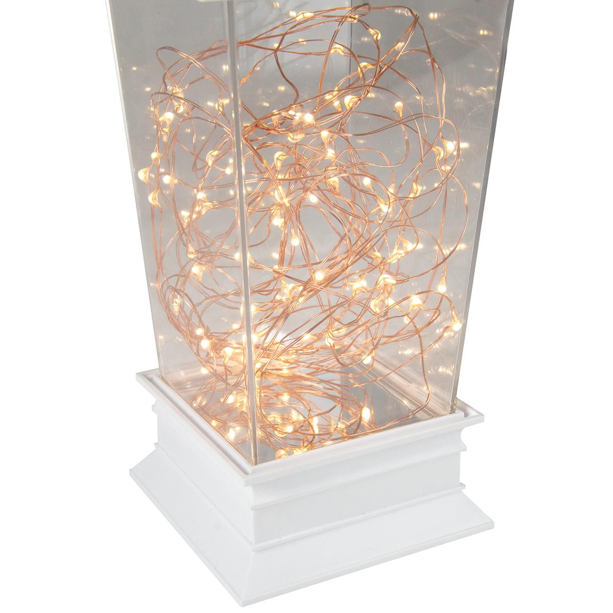 Northlight Tapered Lantern with Rice Lights Decoration
