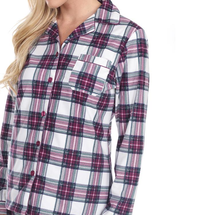 Womens White Mark 3 pc. Plaid Pajama Set